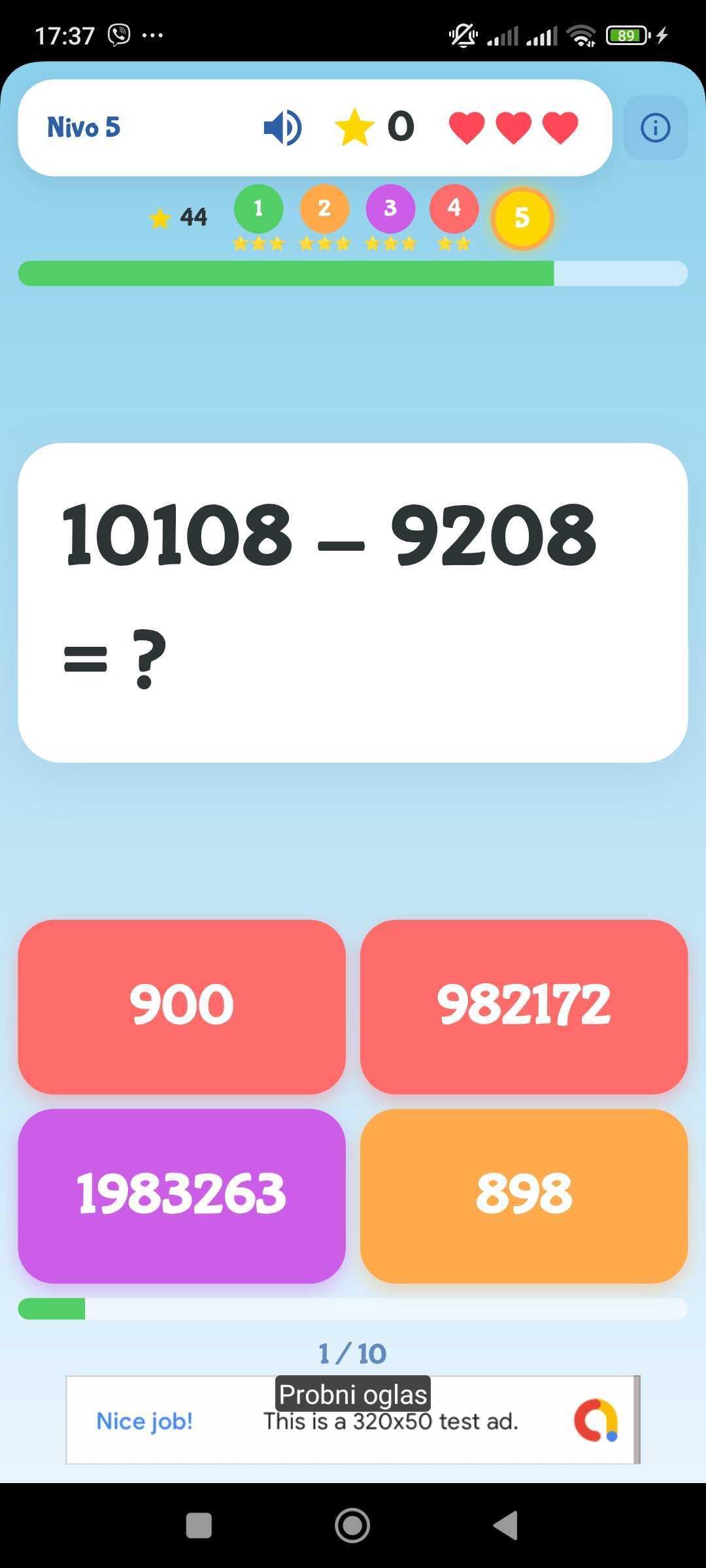 Kids Math Progress