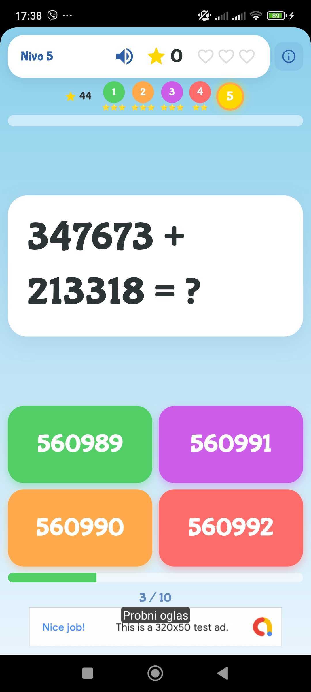 Kids Math Results
